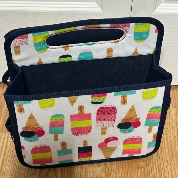 =Thirty One 31 Double Duty Caddy in Sweet Sprinkles Ice Cream Tote Retired - Picture 2 of 3